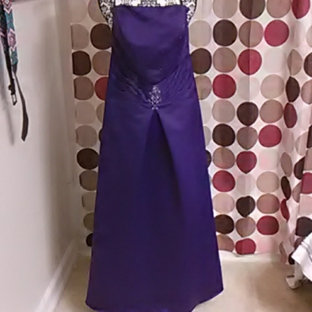 Purple Eden bridals corset back bridesmaid gown